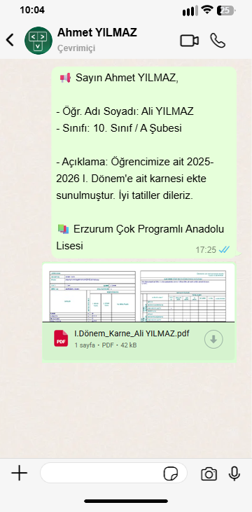 WhatsApp Karne Mesajı